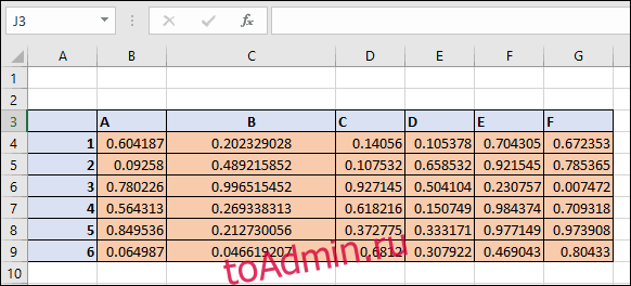 Столбец таблицы в Microsoft Excel с отступом границ ячеек