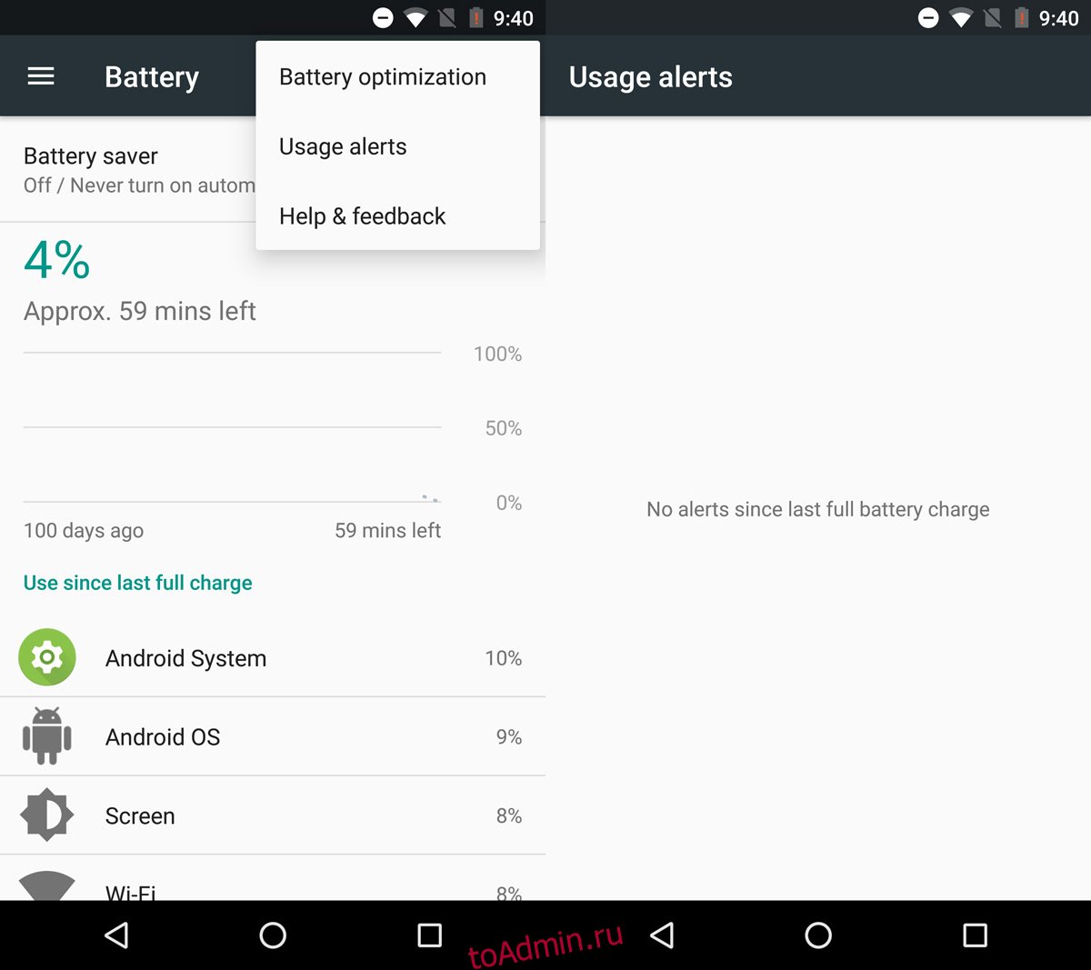 Андроид 7.1 программа. Battery usage.