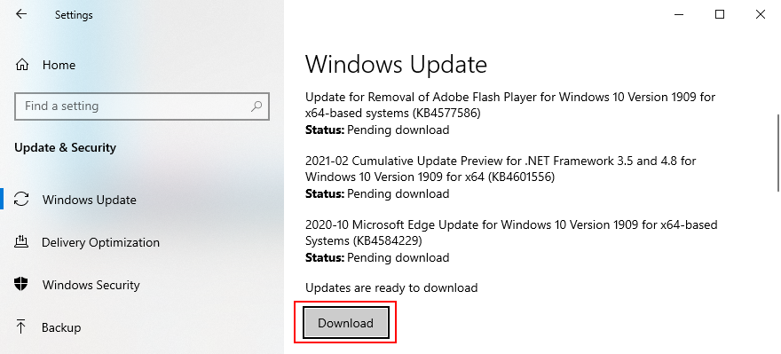 Windows 10 показывает, как загружать обновления системы